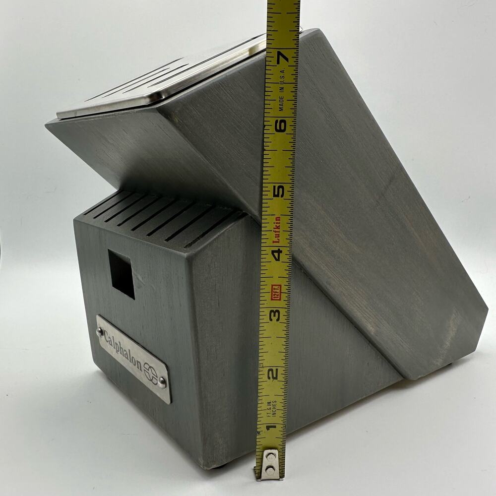 Calphalon Sharpening Knife Block 14 Slot Self Sharpen Gray Wood Finish NEW - Picture 7 of 7